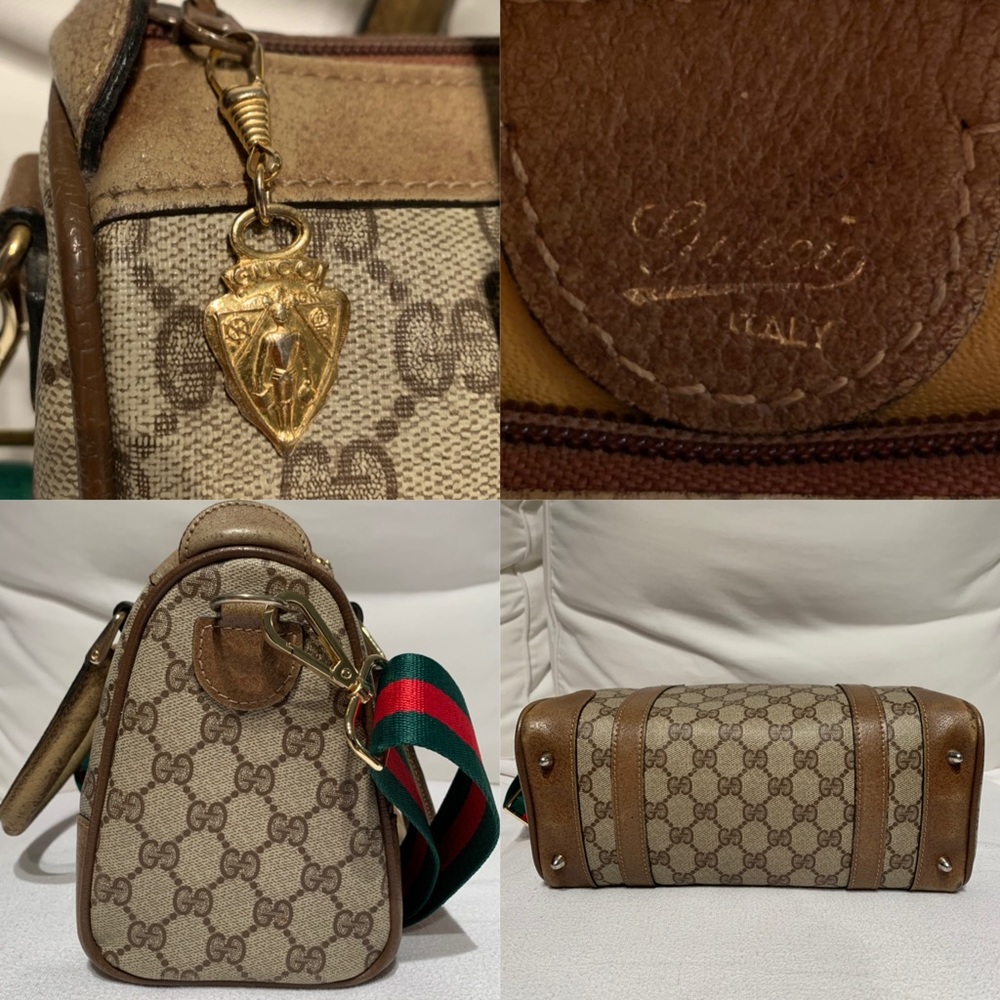 🔴SOLD🔴Vintage Gucci Boston Brown GG Monogram Bag - Picture 5 of 8